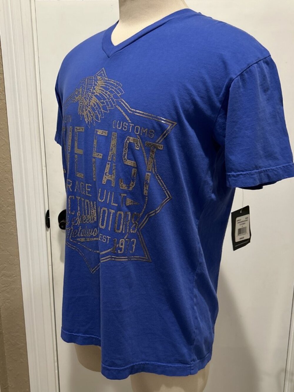 Affliction American Customs L T-Shirt Live Fast Garage Built Motors Metallic NEW - Picture 2 of 9